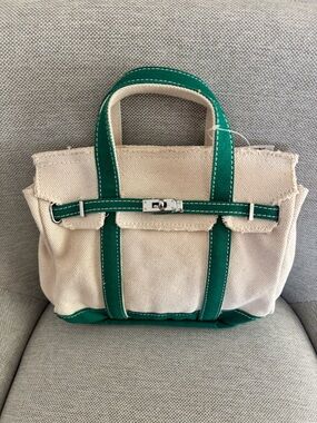 Viral Birkin inspired Boat and tote style handbag -Green